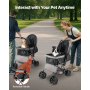 VEVOR Pet Stroller Foldable 4 Wheels Dog Stroller Reversible Handle up to 44lbs