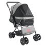 VEVOR Pet Stroller, 44 lbs Weight Capacity, Foldable Dog Stroller Cart, 4 Wheels Cats Stroller with Mesh Windows & Revrsible Handle, Portable Pet Carrier Stroller with Brake, for Small to Medium Pets