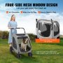 VEVOR husdjursvagn, 4-hjuls hundvagn rotera med bromsar, 160lbs viktkapacitet, valpvagn med andningsbara nätfönster och höjdjusterbar höjd, för medelstora och stora hundar, mörkgrå
