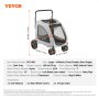 VEVOR Pet Stroller, 4 Wheels Dog Stroller Rotate with Brakes, 72.6 kg Weight Capacity, Puppy Stroller with Breathable Mesh Windows and Height-Adjustable Height, for Medium and Large Dogs, Dark Grey