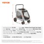 VEVOR Pet Stroller, 4 Wheels Dog Stroller Rotate with Brakes, 160lbs Weight Capacity, Puppy Stroller with Breathable Mesh Windows and Height-Adjustable Height, for Medium and Large Dogs, Dark Grey