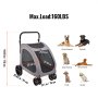 VEVOR Pet Stroller, 4 Wheels Dog Stroller with Brakes, 160lbs Weight Capacity, Portable Puppy Stroller Carrier with Breathable Mesh Windows & Height-Adjustable Height, Animal Stroller for Cats & Dogs