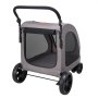 VEVOR Pet Stroller, 4 Wheels Dog Stroller with Brakes, 160lbs Weight Capacity, Portable Puppy Stroller Carrier with Breathable Mesh Windows & Height-Adjustable Height, Animal Stroller for Cats & Dogs