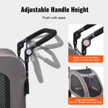 Pet Stroller 4-Wheels Dog Stroller Carrier 160lbs Weight Capacity Portable