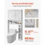 Over The Toilet Storage Cabinet for Bathroom with Adjustable Shelf White 67.4" H