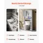 Over The Toilet Storage Cabinet for Bathroom with Adjustable Shelf White 66" H