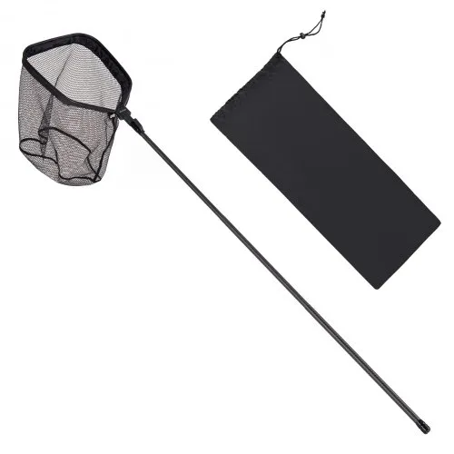 black fishing net with handle VEVOR Foldable Fishing Net With Telescopic Carbon Fiber Handle Lightweight Durable Nylon Pvc Portable Landing Net For Kayak Boat Pond