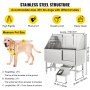 VEVOR Professional Dog Grooming Tub 62 inch Stainless Steel Pet Bathing Tub Large Dog Wash Tub with Faucet Walk-in Ramp and Accessories Dog Washing Station Pet Bath Tub Right Door