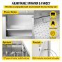 VEVOR Professional Dog Grooming Tub, 62 inch Stainless Steel Pet Bathing Tub, 661 Lbs Load Large Dog Wash Tub with Faucet Walk-in Ramp Accessories, Dog Washing Station Pet Bath Tub Left Sliding Door