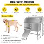 VEVOR Dog Grooming Tub, 50" L Pet Wash Station, Professional Stainless Steel Pet Grooming Tub Rated 330LBS Load Capacity, Non-Skid Dog Washing Station Comes with Ramp, Faucet, Sprayer and Drain Kit