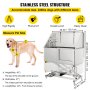 VEVOR 50" Electric Pet Dog Grooming Tub Stainless Steel X-Style Electric Lift Height Dog Bath Tub Pet Washing Station with High Pressure Sprayer and Plate Dog Wash Tub Right Door