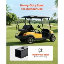 Golf Cart Rear Seat Grab Bar for Most Golf Carts with Metal Footplates Black