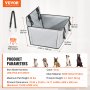VEVOR Dog Car Seat, Waterproof Dog Booster Seat for Car with Support Frame, Pet Car Seat with Clip-On Safety Leash, Dog Car Bed for Small, Medium and Large Dog up to 40 lbs, Gray