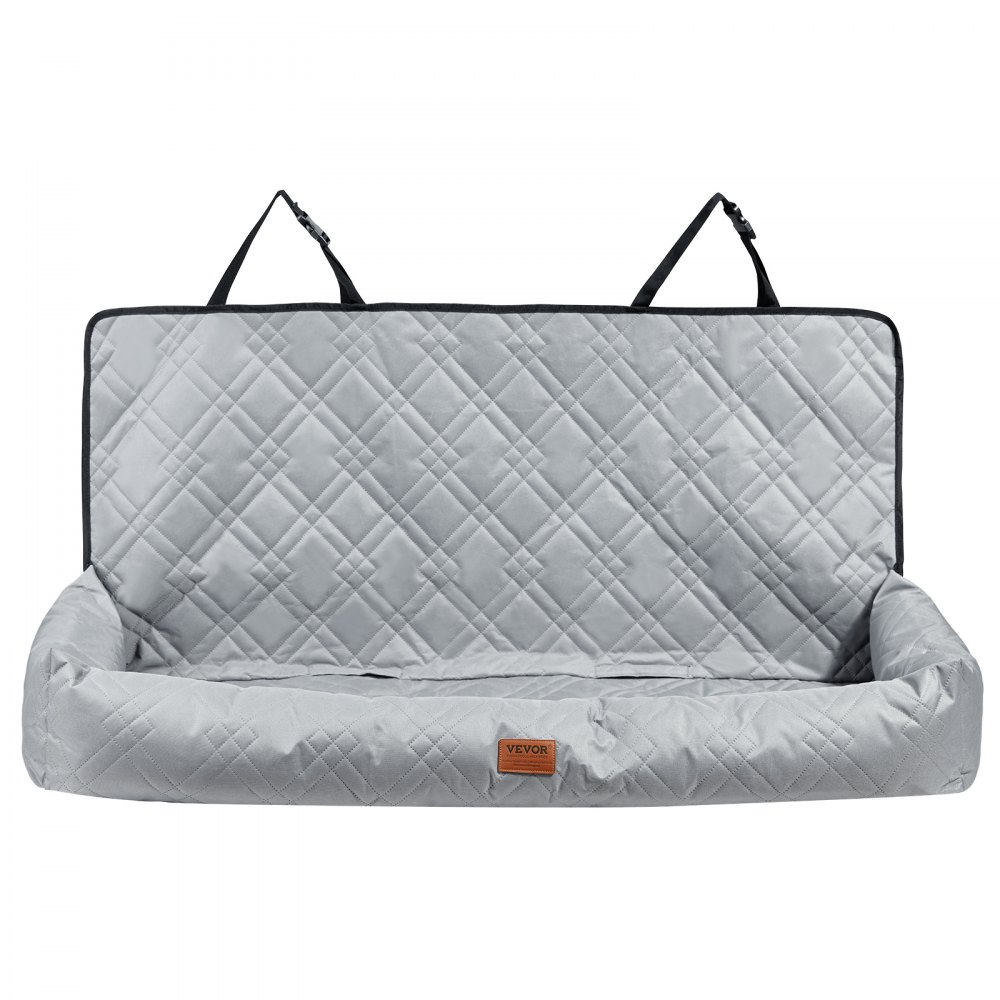 VEVOR Dog Car Seat, Waterproof Dog Booster Seat for Car, Pet Car Seat with Clip-On Safety Leash, PP Cotton Filling, Dog Car Bed for Medium & Large Dog up to 45.4 kg, Gray