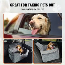 VEVOR Dog Booster Car Seat Pet Car Seat for Medium Large Dog up to 24.9 kg Gray