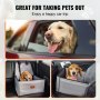 VEVOR Dog Booster Car Seat Pet Car Seat för liten hund upp till 26 lbs Grå