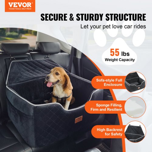 VEVOR Dog Car Seat, Dog Booster Seat for Car with A Storage Pocket