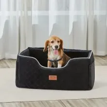 VEVOR Dog Booster Car Seat Pet Car Seat for Medium Large Dog up to 55 lbs Black