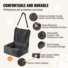 VEVOR Dog Booster Car Seat Pet Car Seat for Small Medium Dog up to 18.1 kg Black