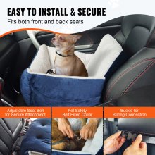 VEVOR Dog Booster Car Seat Pet Car Seat for Small Dog up to 9.1 kg Blue+Gray