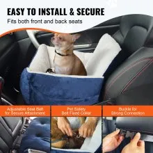 VEVOR Dog Booster Car Seat Pet Car Seat for Small Dog up to 20lbs Blue+Gray