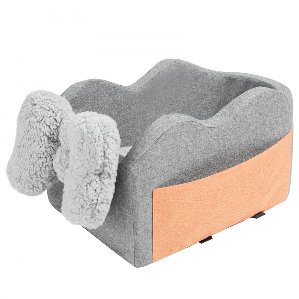 VEVOR Console Dog Car Seat, Center Console Dog Booster Seat for Small Dog, Pet Car Seat for Car Armrest with Clip-On Leash, Adjustable Straps, Supports up to 3.6 kg, Dark Gray