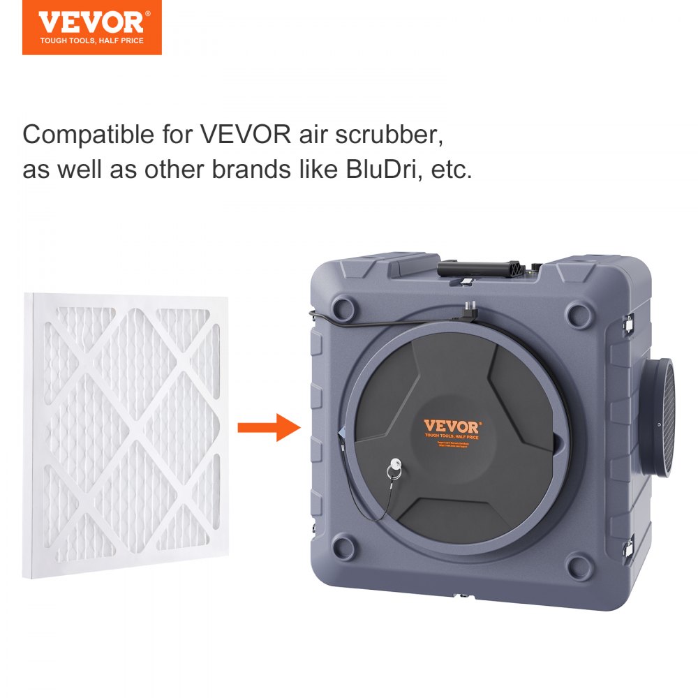 VEVOR Protective Pre Filters, 5 Pack, 40 x 40 mm Air Filter Replacement, High-efficient Stage 1 Filters Compatible w/ BlueDri & VEVOR Scrubber, Air Purifiers, Water Damage Restoration Equipment