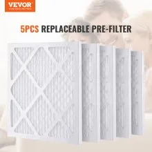 Prefiltros protectores VEVOR, paquete de 5, repuesto de filtro de aire de 15,75 x 15,75 pulgadas, filtros de etapa 1 de alta eficiencia compatibles con BlueDri y depurador VEVOR, purificadores de aire, equipos de restauración de daños por agua