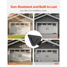 Decorative Magnetic Garage Door Hardware Kit Accents 4 Hinges 2 Handles Black
