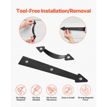 Decorative Magnetic Garage Door Hardware Kit Accents 4 Hinges 2 Handles Black