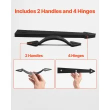 Decorative Magnetic Garage Door Hardware Kit Accents 4 Hinges 2 Handles Black