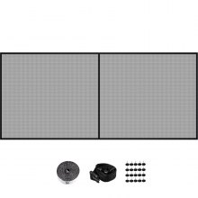 VEVOR Moustiquaire de porte de garage, 16 x 7 pieds pour 2 voitures, 5,2 lb, maille en fibre de verre robuste pour une entrée rapide avec aimant auto-scellant et fond lesté, adapté aux enfants/animaux domestiques, facile à installer et rétractable