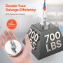 VEVOR Fishing Magnet, 700 LBS/318 Kg Pulling Force Super Strong Neodymium Fishing Magnet, Rare Earth Magnet with Handle Diameter 2.36 in/60 mm for Retrieving in River, Magnetic Fishing, Heavy Hanging
