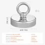 VEVOR Fishing Magnet, 700 LBS/318 Kg Pulling Force Super Strong Neodymium Fishing Magnet, Rare Earth Magnet with Handle Diameter 2.36 in/60 mm for Retrieving in River, Magnetic Fishing, Heavy Hanging
