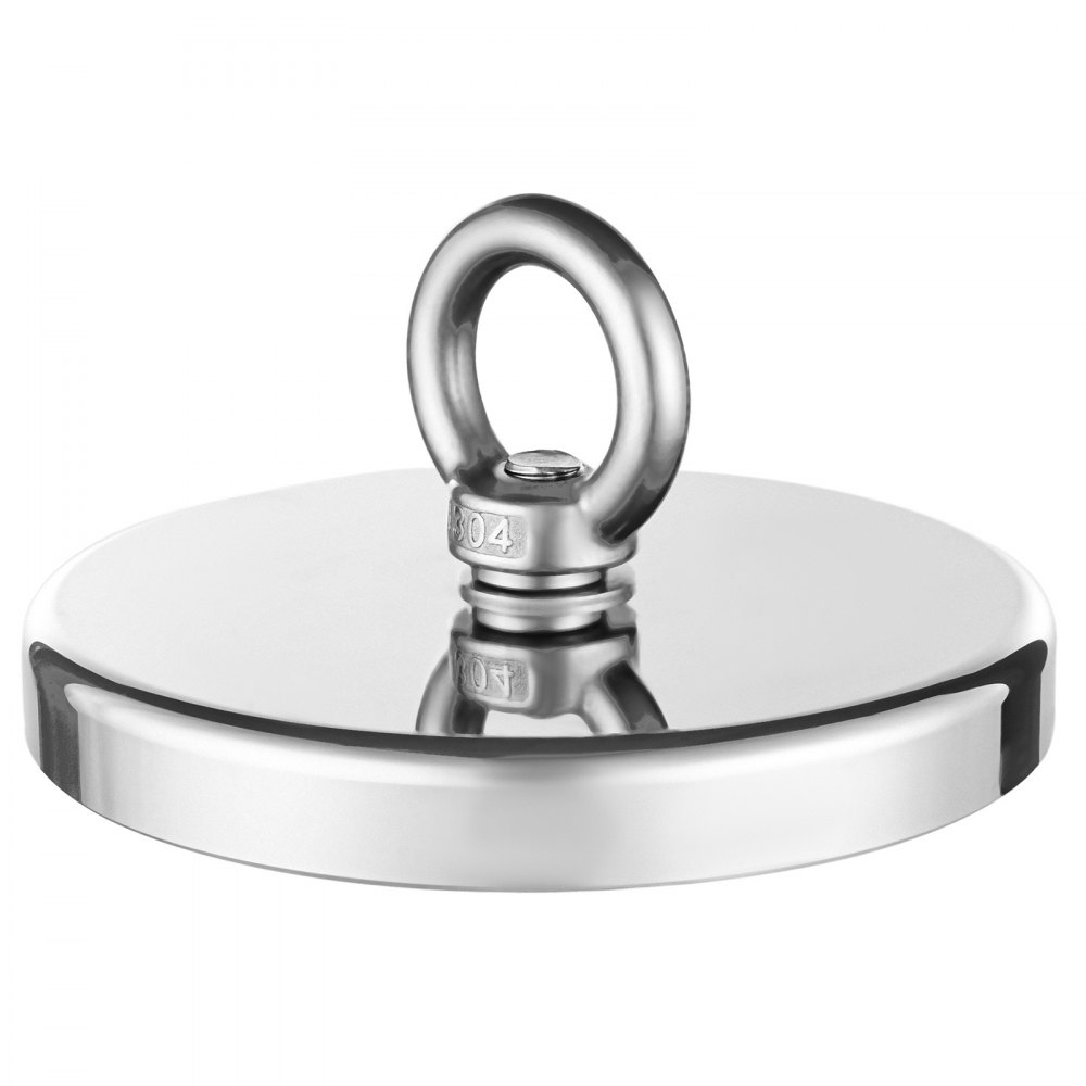 VEVOR Magnet Fishing Kit, 2000 LBS/907 Kg Single-Sided Pulling Force Magnet Fishing Kit, Rare Earth Neodymium Magnetic Fishing Kit Includes Grappling Hook, Heavy Duty Rope, Gloves, Eyebolt, Carry Case