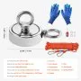 VEVOR Magnet Fishing Kit, 1000 LBS/454 Kg Double-Sided Pulling Force Strong Magnet Fishing Kit, Rare Earth Neodymium Magnetic Fishing Kit Includes Grappling Hook, Heavy Duty Rope, Gloves and Eyebolt