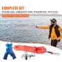 VEVOR Magnet Fishing Kit, 1200lbs Double Sided Fishing Magnets, 2.95“ Diameter Strong Neodymium Magnet with Heavy Duty 65FT Rope, Grappling Hook, Gloves, Waterproof Case, Threadlocker, Eye Bolt