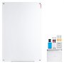 VEVOR Magnetic Glass Whiteboard, Dry Erase Board 900 x 600 mm, Wall-Mounted Large White Glassboard Frameless, with Marker Tray, an Eraser and 2 Markers, White