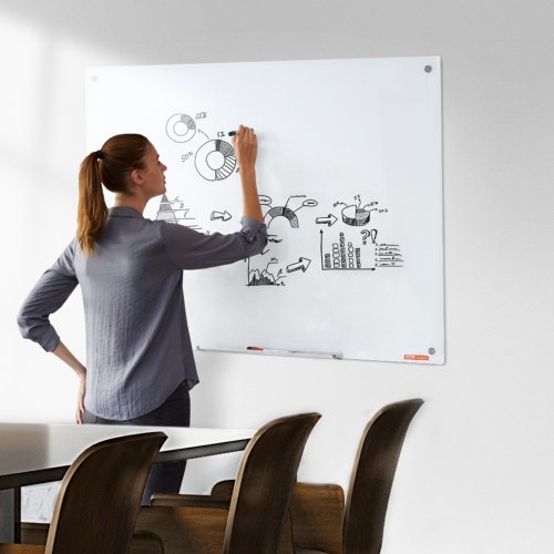 Tableau Blanc En Verre Magnétique 60x90 Cm – Design épuré, Surface Effaçable Et Aimantée - 4
