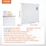 VEVOR Magnetic Glass Whiteboard, Dry Erase Board 48"x32", Wall-Mounted Large White Glassboard Frameless, with Marker Tray, an Eraser and 2 Markers, White