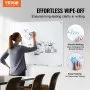 VEVOR Magnetic Glass Whiteboard, Dry Erase Board 48"x32", Wall-Mounted Large White Glassboard Frameless, with Marker Tray, an Eraser and 2 Markers, White