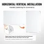 VEVOR Magnetic Glass Whiteboard, Dry Erase Board 48"x32", Wall-Mounted Large White Glassboard Frameless, with Marker Tray, an Eraser and 2 Markers, White