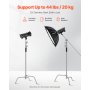 VEVOR C Stand, Max Height 10.83 ft/330 cm, Stainless Steel Heavy Duty Photography Light Stand with 1463-2987 mm Adjustable Height, 44 lbs/20 kg Load Capacity for Studio Softbox, Monolight, Reflector