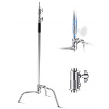 VEVOR C Stand Max Height 10.83 ft/330 cm Stainless Steel Photography Light Stand