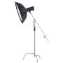 VEVOR C Stand with Boom Arm, Max Height 10.83 ft/330 cm, Stainless Steel Heavy Duty Photography Light Stand with 4.8-9.8 ft Adjustable Height, 2 Grip Head for Studio Monolight, Softbox, Reflector