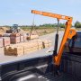 VEVOR Truck Crane, 907.2 kg Manual Pickup Truck Crane Truck-Mounted with Hand Winch & 12T Hydraulic Jack, 360° Rotating Telescopic Boom, Foldable Truck Bed Jib for Machine Lumber Equipment Lifting
