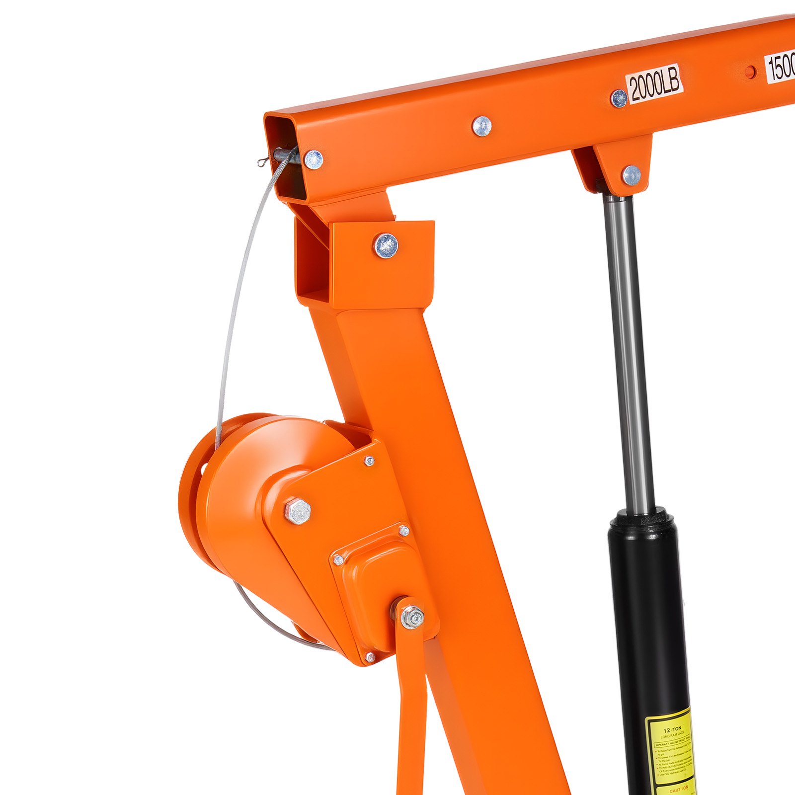VEVOR Truck Crane, 907.2 kg Manual Pickup Truck Crane Truck-Mounted with Hand Winch & 12T Hydraulic Jack, 360° Rotating Telescopic Boom, Foldable Truck Bed Jib for Machine Lumber Equipment Lifting