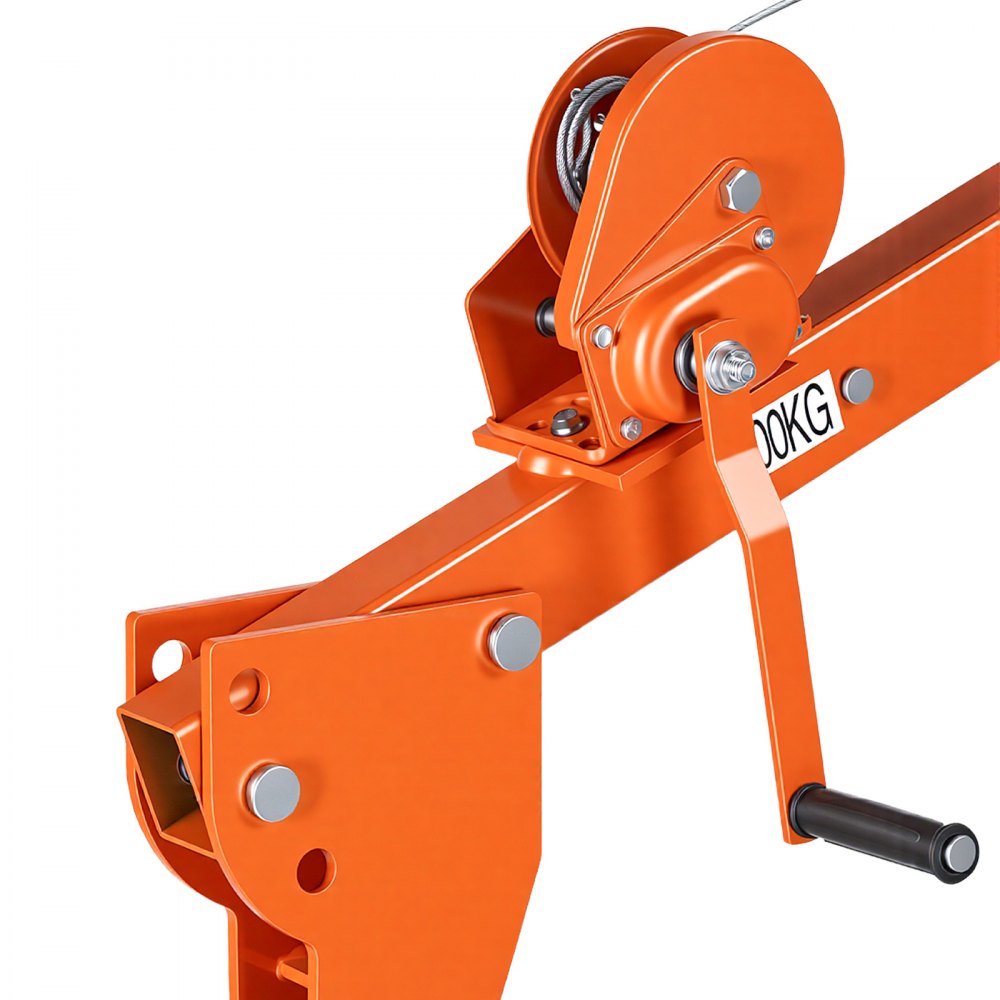 VEVOR Truck Crane, 1100 lbs Manual Pickup Truck Crane with Hand Winch, 360° Rotating Telescopic Boom, Premium Galvanized Steel, Foldable Pickup Bed Jib for Machine Lumber Attic Heavy Load Lifting