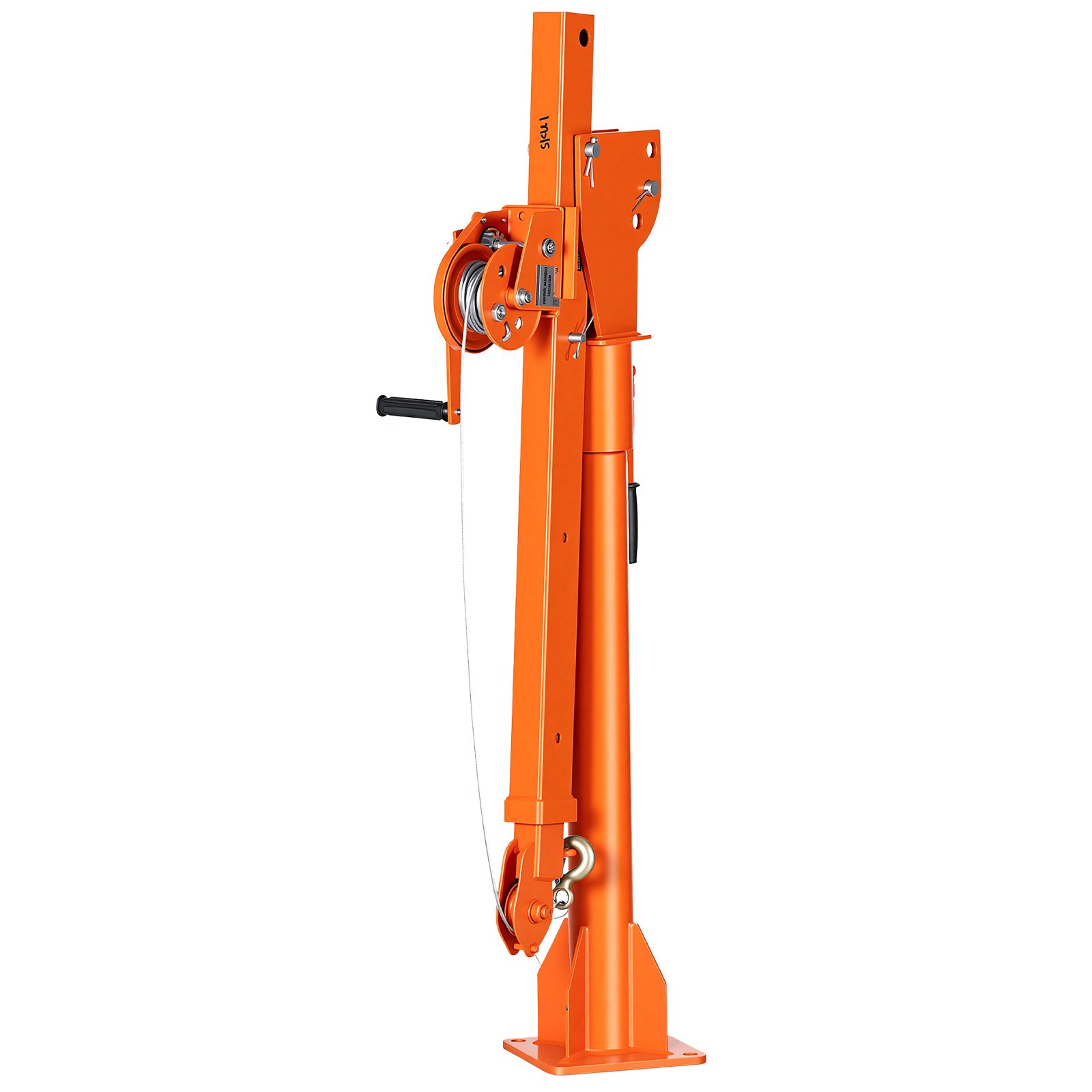 VEVOR Truck Crane, 1100 lbs Manual Pickup Truck Crane with Hand Winch, 360° Rotating Telescopic Boom, Premium Galvanized Steel, Foldable Pickup Bed Jib for Machine Lumber Attic Heavy Load Lifting