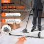 VEVOR magnetic sweeper cleaning warehouse floor with push-pull type and handheld magnetic force.